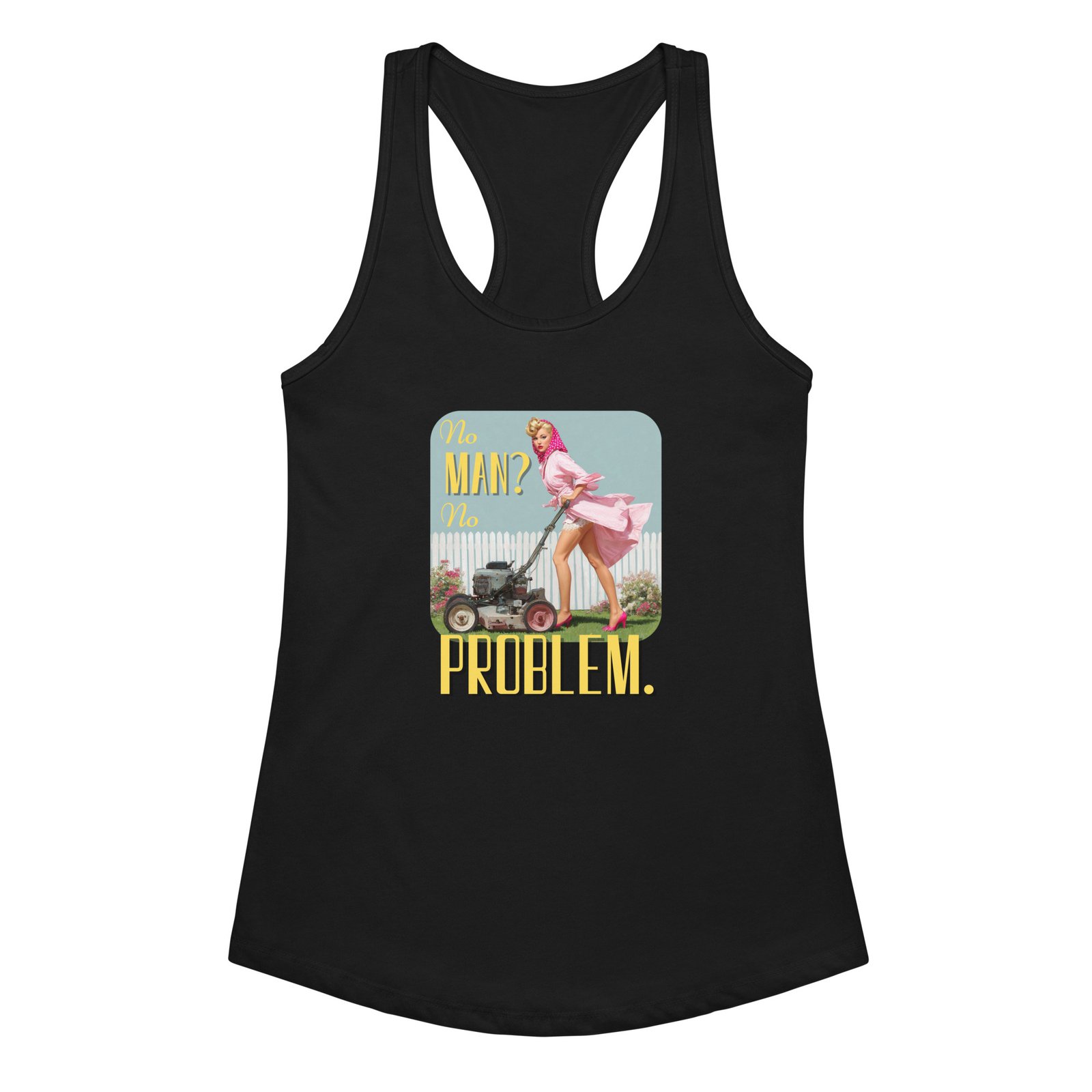 "No Problem" | Women’s | fitted racerback tank top - Image 3