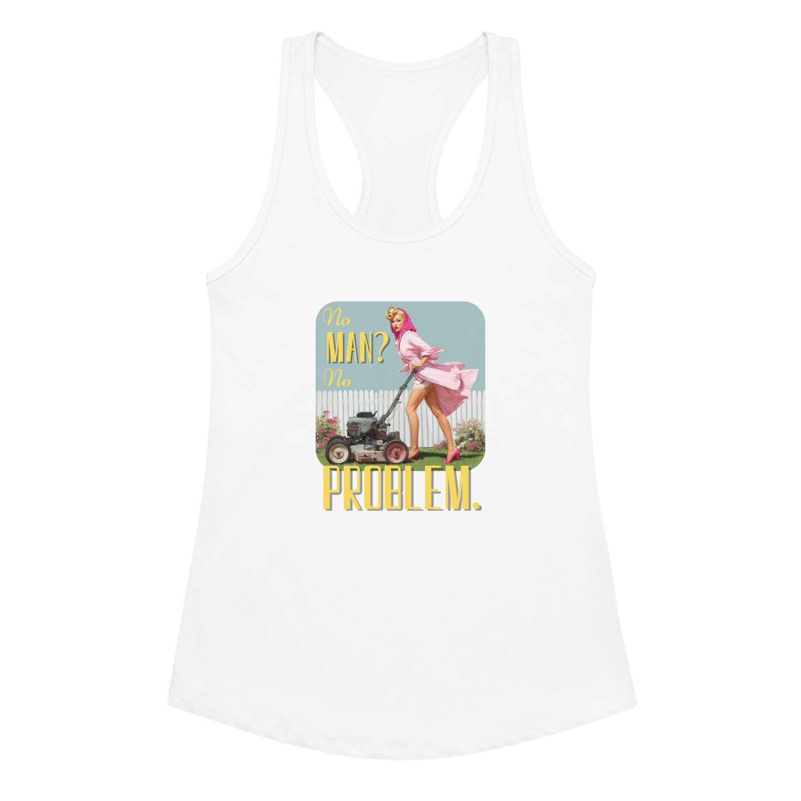 "No Problem" | Women’s | fitted racerback tank top - Image 15